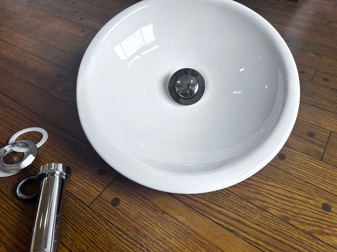 ホワイトセラミック洗面ボウル2個セット