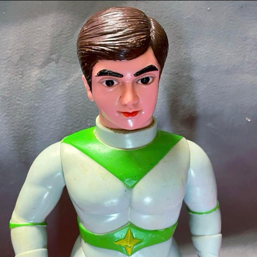 36cm！■ 【当時物】ブルマァク ミラーマン マスク欠品 面取れ ソフビ