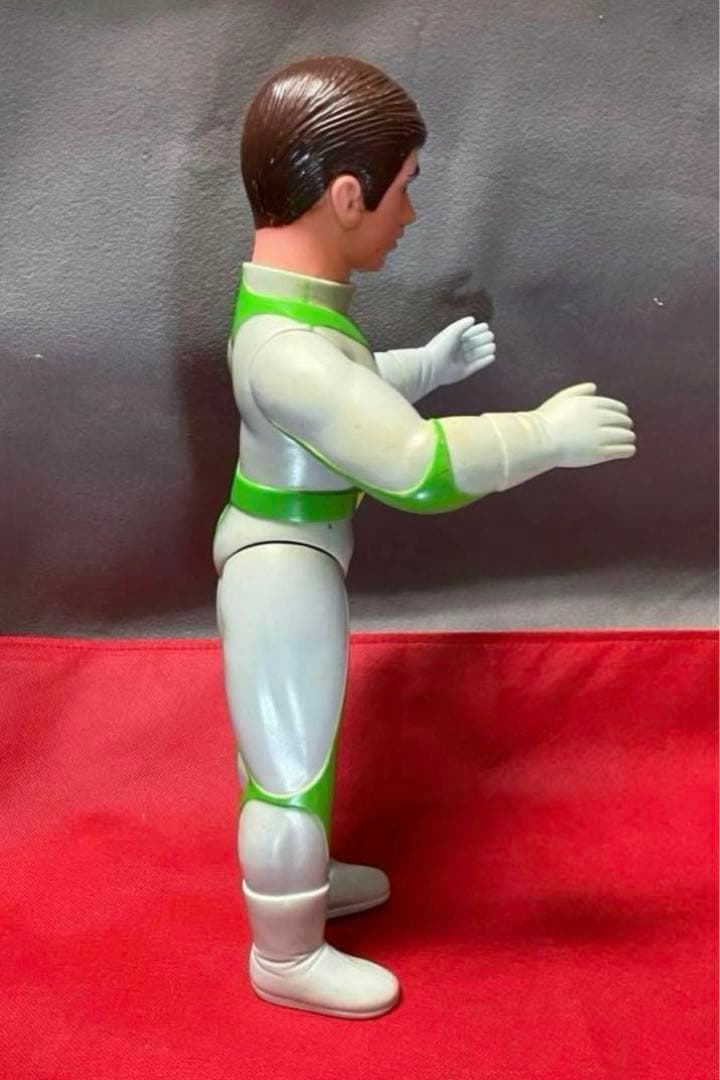 36cm！■ 【当時物】ブルマァク ミラーマン マスク欠品 面取れ ソフビ