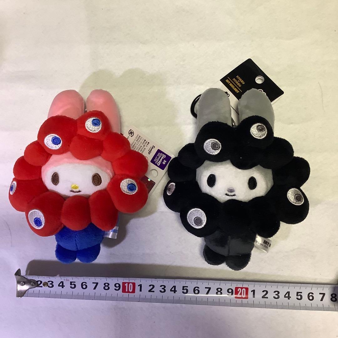サンリオミャクなりきりぬいぐるみ 黒・ノーマルカラー（赤・青）カラビナ付マイメロ