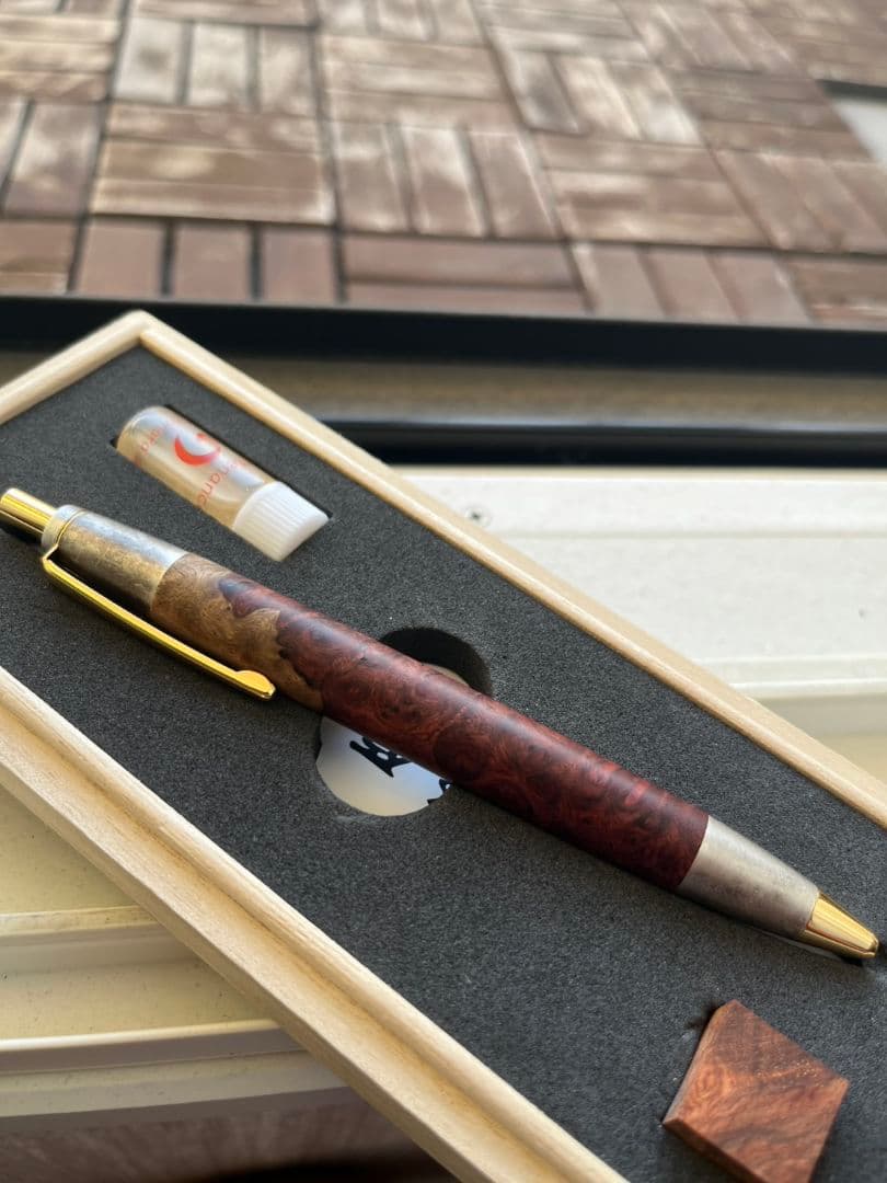 【完全新品未使用】特上花梨瘤源平 斑紋純銀色金具 野原工芸 限定モデル