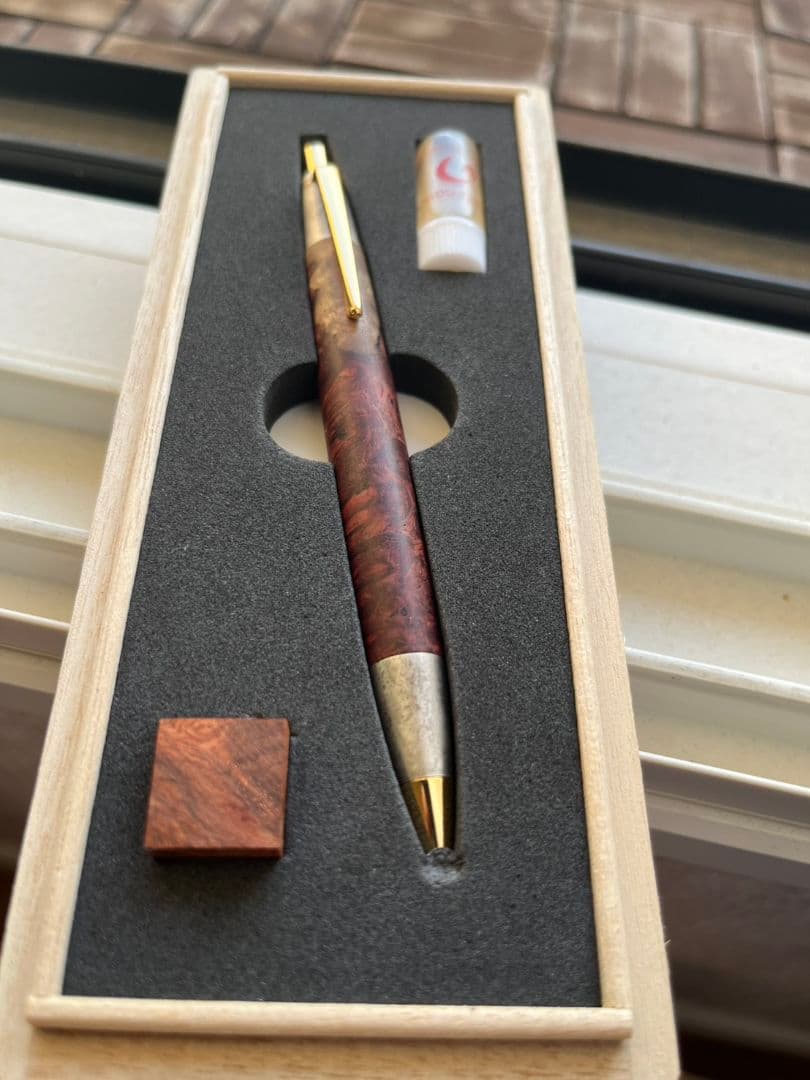 【完全新品未使用】特上花梨瘤源平 斑紋純銀色金具 野原工芸 限定モデル