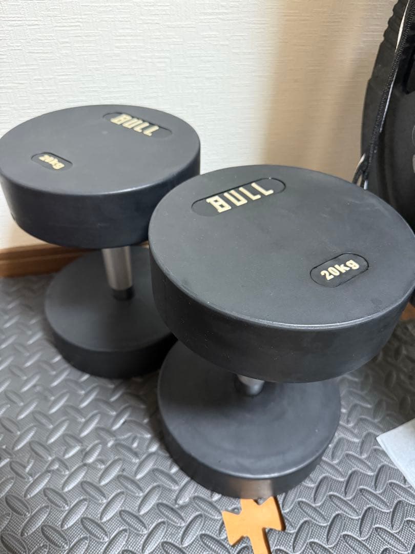 BULL ダンベル 20kg セット ラバー　ジム用