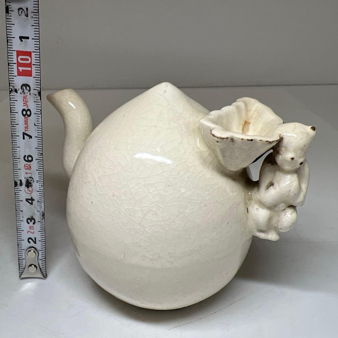 朝鮮美術　李朝桃形水注　鑑定箱付　幅約12㎝　東Y7-0609⭐︎2Fトコチ