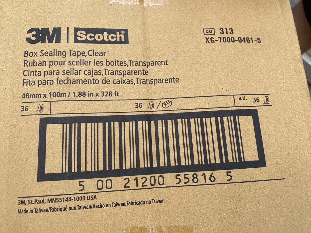 3M 業務用　scotch OPPテープ セロハン　梱包　透明　100m 36個