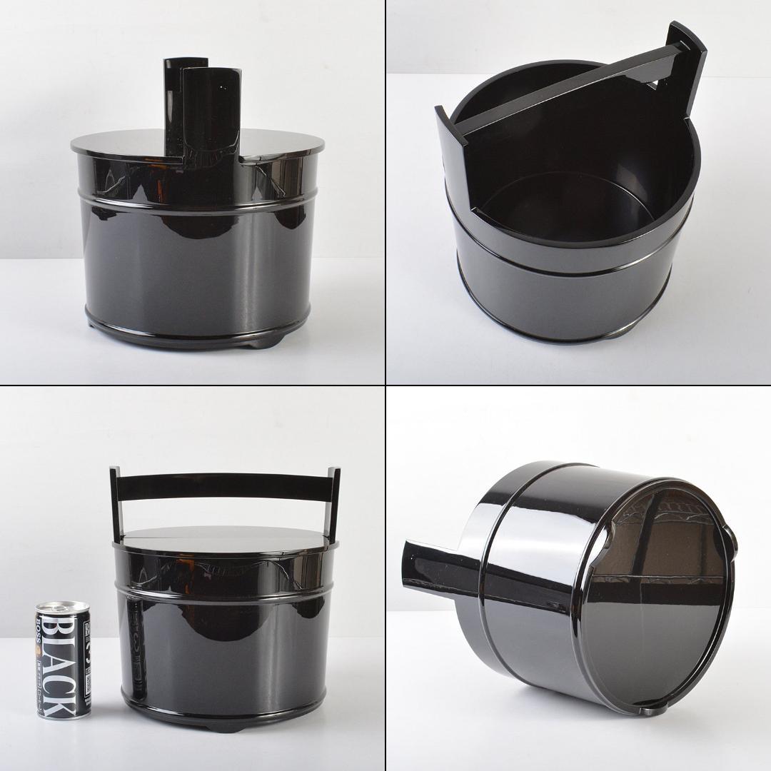 茶道具　輪島塗　塗師　浜崎貞鳳作　真塗　手桶　共箱　V　R5665C