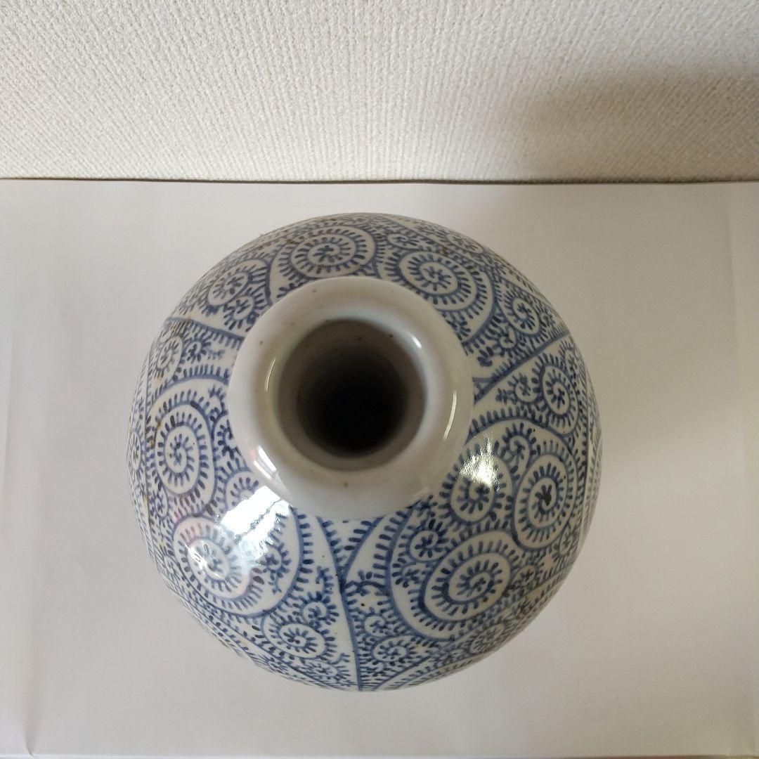 古伊万里染付　蛸唐草大徳利　骨董品