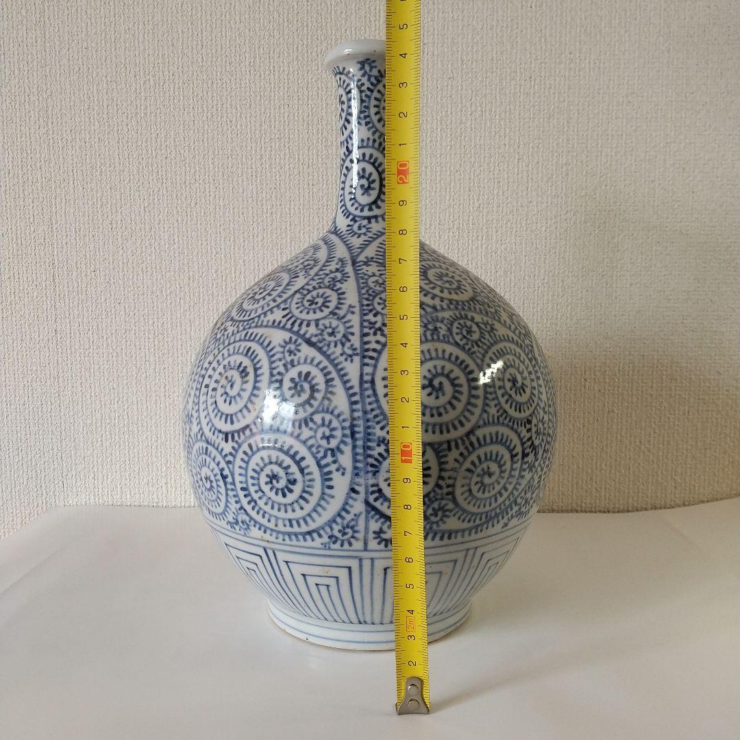 古伊万里染付　蛸唐草大徳利　骨董品