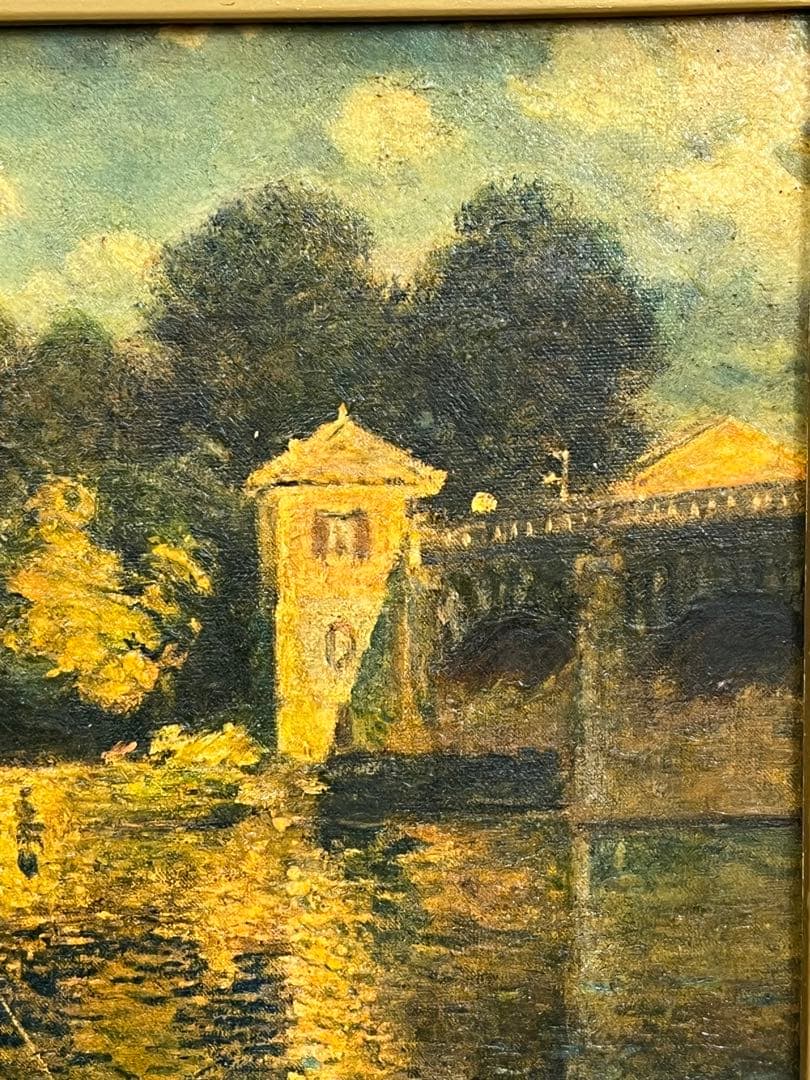 油彩画壁掛け モネ アルジャントイユの橋 複製版 1281