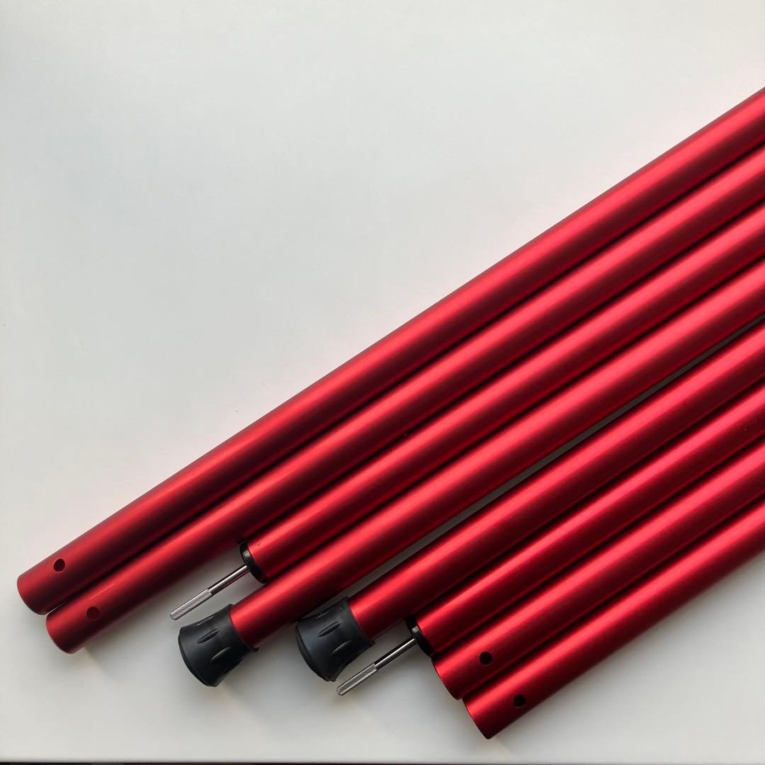 スノーピーク　ウイングポール　レッド　280cm 2本セット