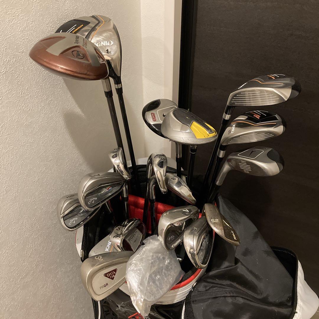 ゴルフ ルコックのキャディバッグとゴルフクラブ21本セット