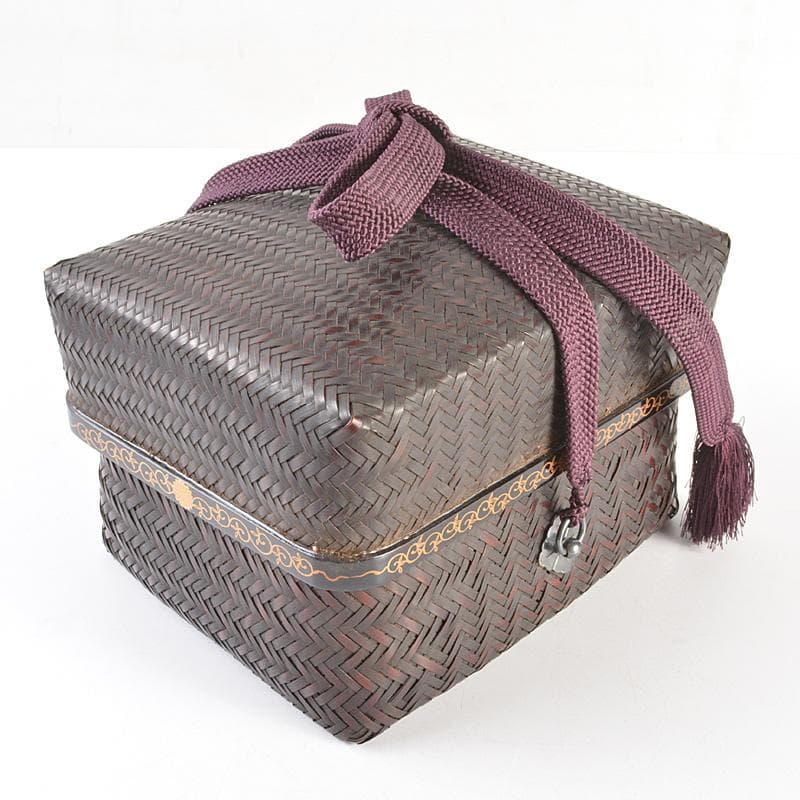 平安　東山麓　東竹園斎作　茶籠　黒楽茶碗　瓢箪振出など　八点一式　DR7039F