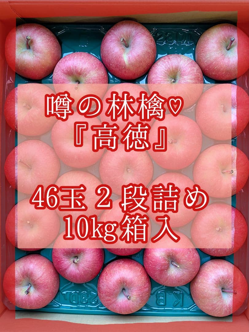 噂の林檎♡高徳♡46玉♡２段詰め♡10kg箱入♡