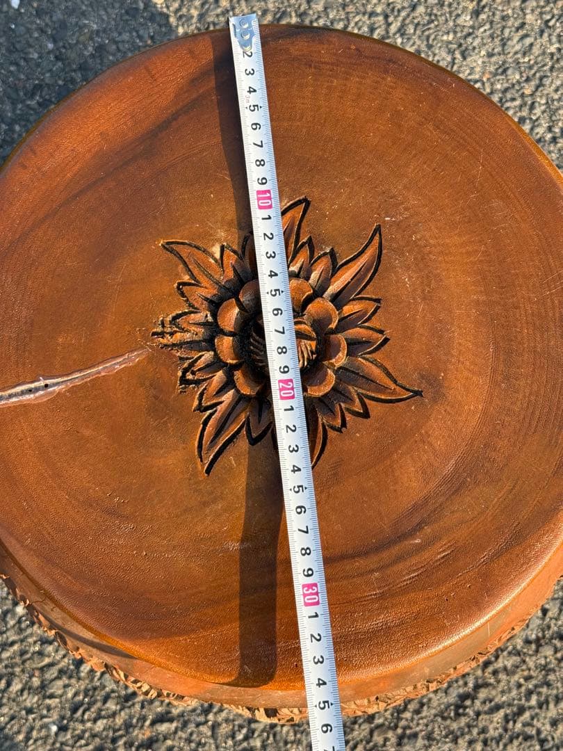 1点モノ♪一本彫 重量感♪ アンティーク スツール 収納樽 タイ ゾウ アジアン