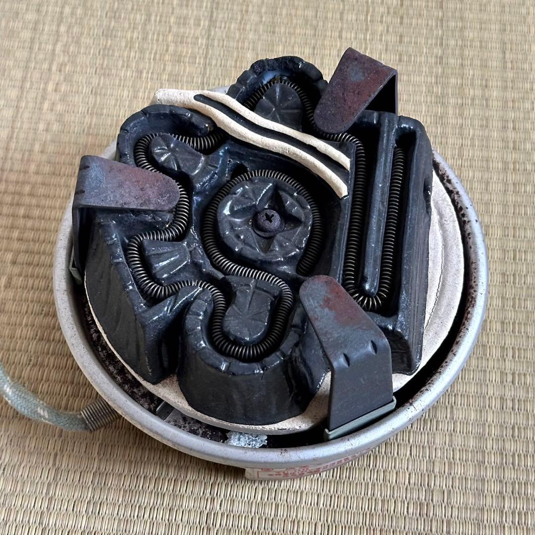 唐銅【朝鮮風炉釜 茶釜】釜環 銅蓋 電熱器付 茶道具