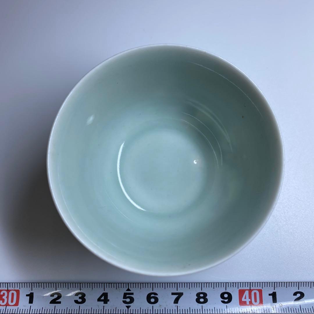 中国美術　大清康熙年製唐子図煎茶碗　口径7.3㎝ 東Y7-0303④