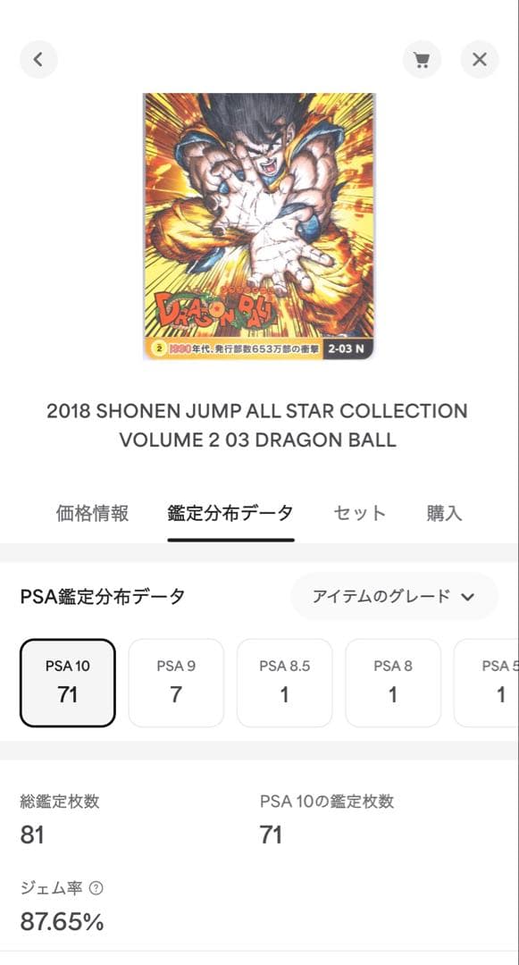 【PSA10】 2018年 孫悟空　ジャンプ展　オールスターカードコレクション