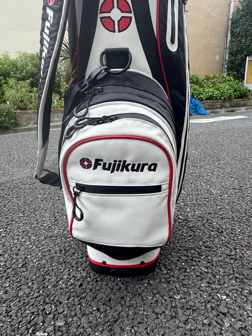 Fujikura キャディバッグ 黒/白/赤