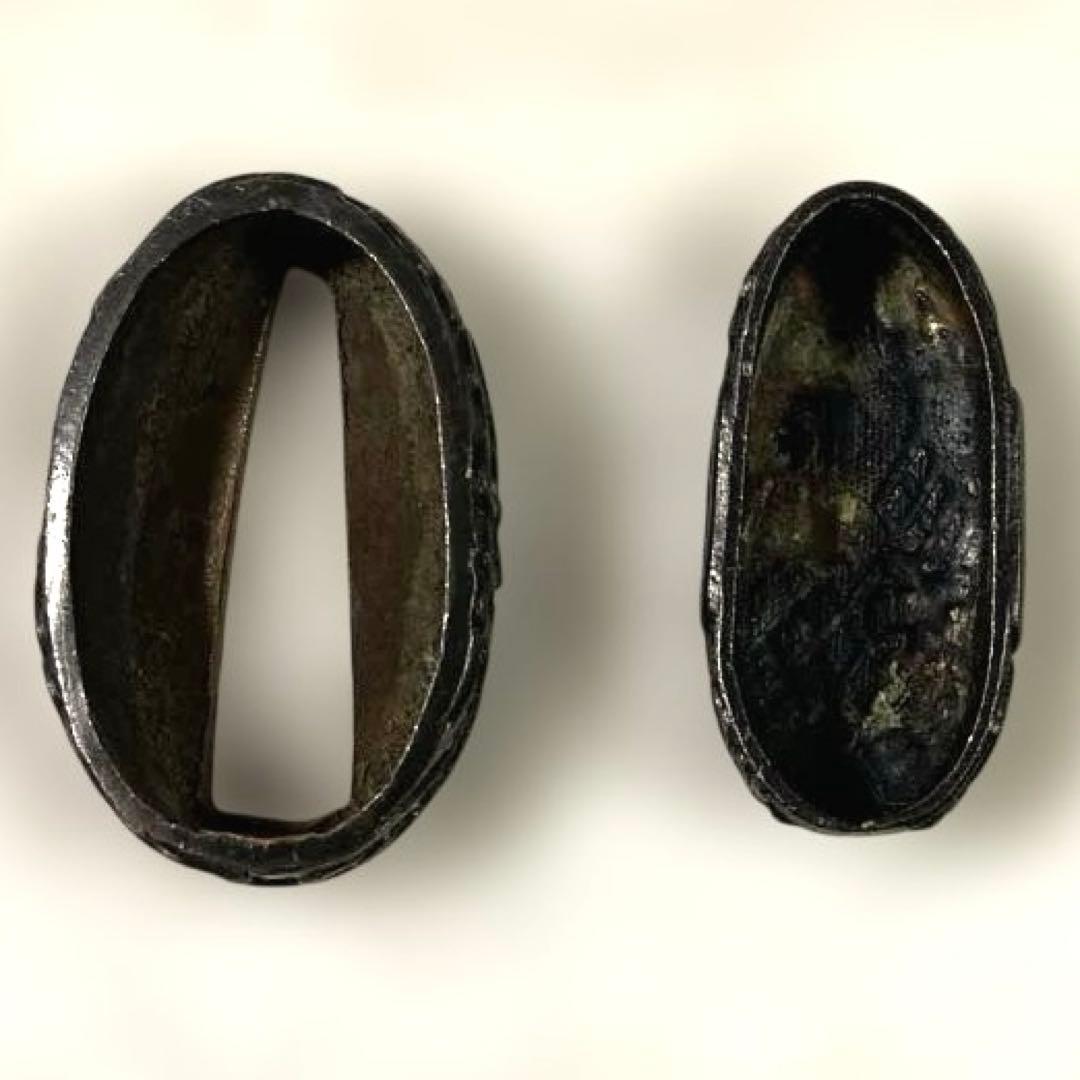 B-79 縁頭　金銀象嵌　武具　刀装具　日本　骨董品　時代物　美術品　工芸品