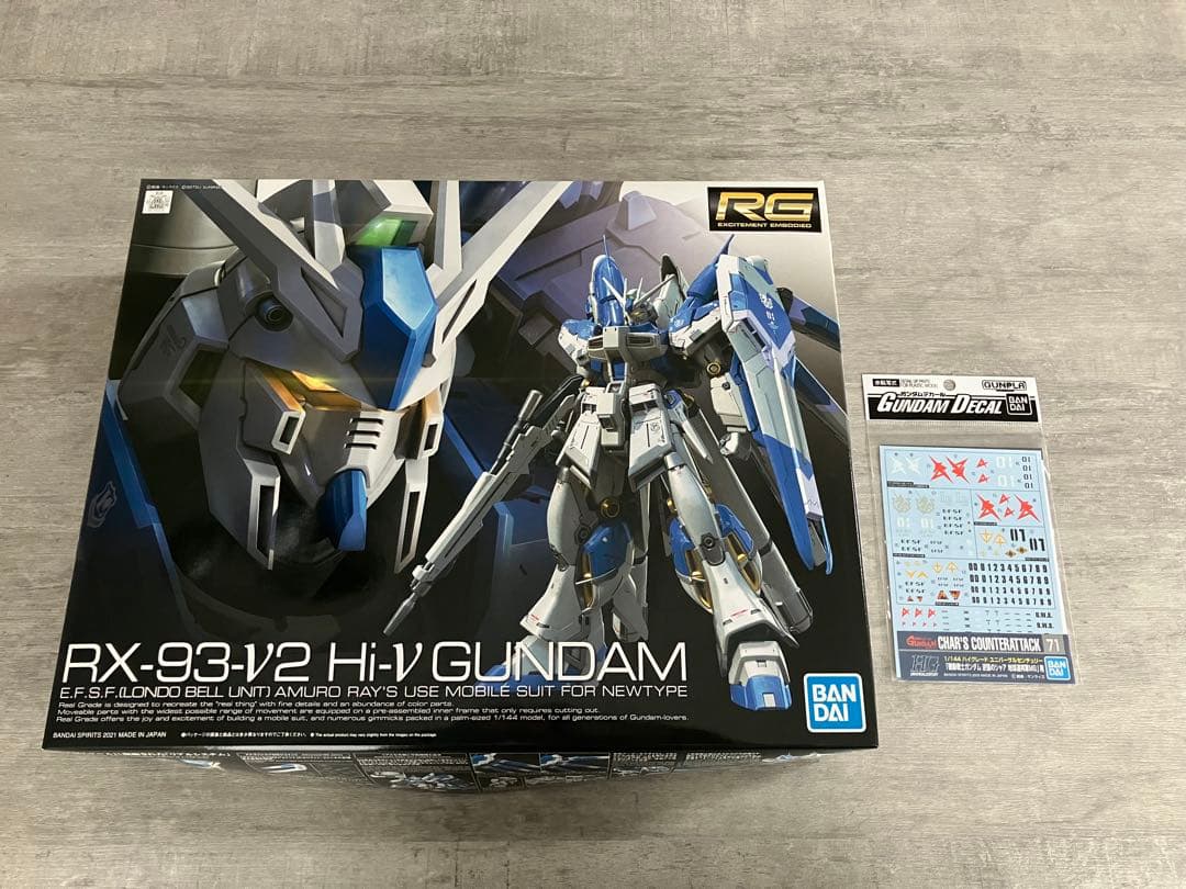 RG RX-93-V2 Hi-V GUNDAM ガンプラ　デカールおまけ