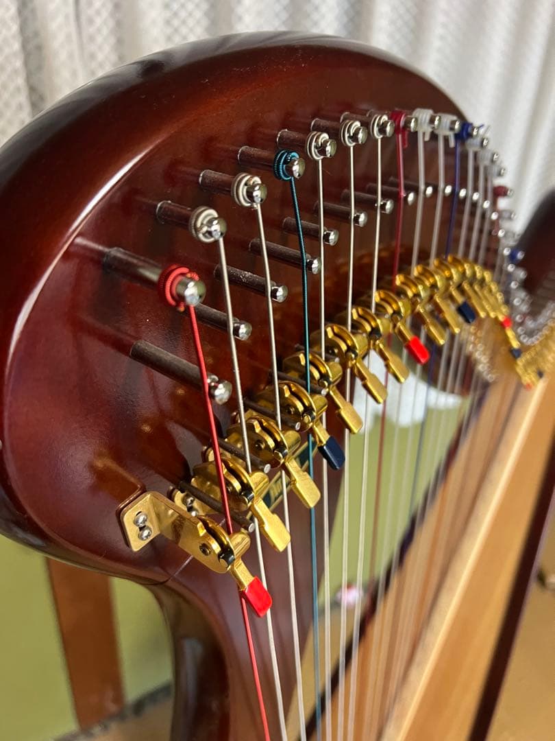 ramu　青山 AOYAMA ダークブラウン 34弦ハープ 130DB
