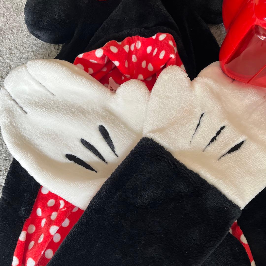 ミニーマウス ファンキャップマフラー、ポップコーンケースセット