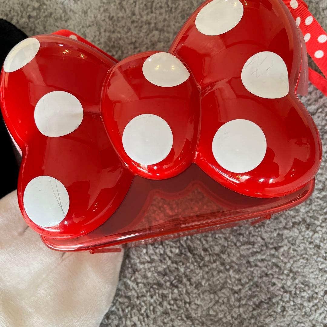 ミニーマウス ファンキャップマフラー、ポップコーンケースセット