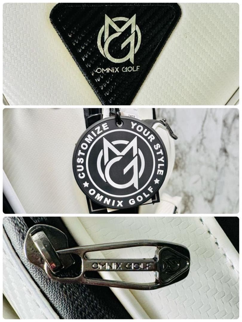 【新品未使用】オムニックス カート式 キャディバッグ ゴルフバッグ ホワイト