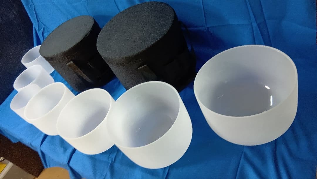 クォーツ　クリスタルボウル　7個セット　A＝432Hz　マレット　バッグ付き