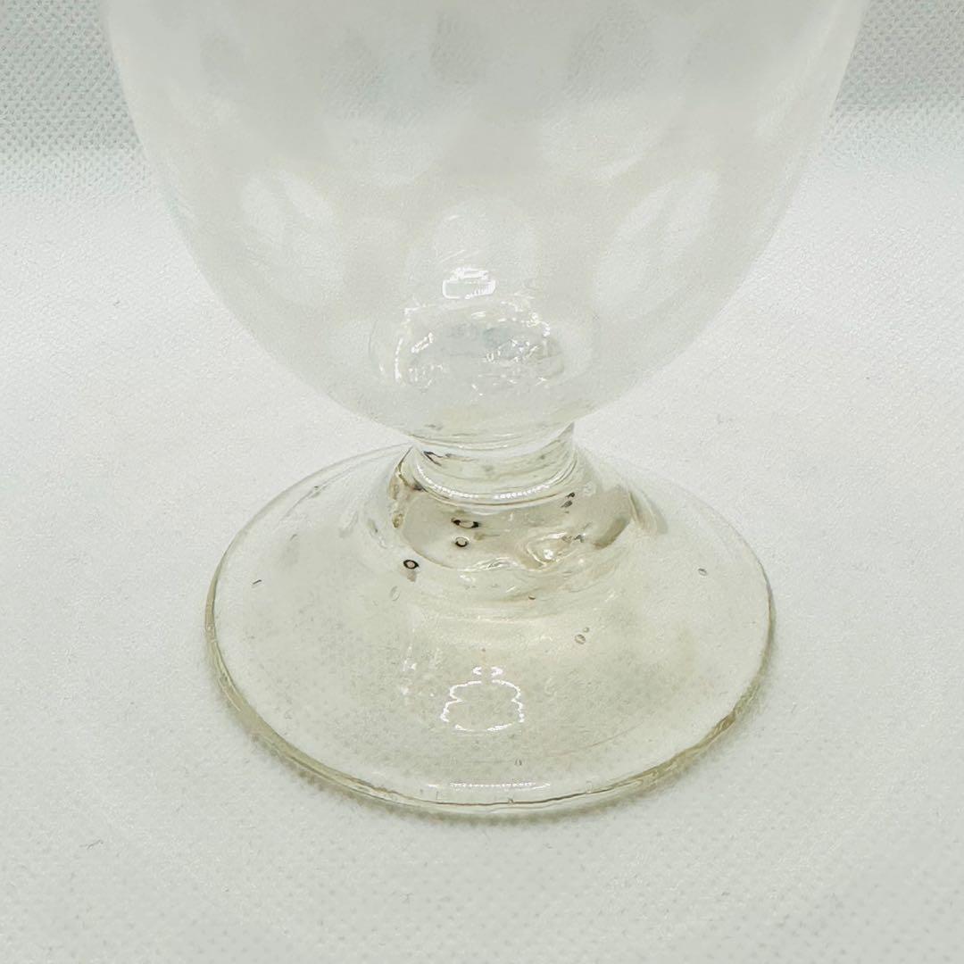 大正浪漫　赤縁 水玉紋 氷コップ　手吹きガラス　アンティーク　和ガラス　希少