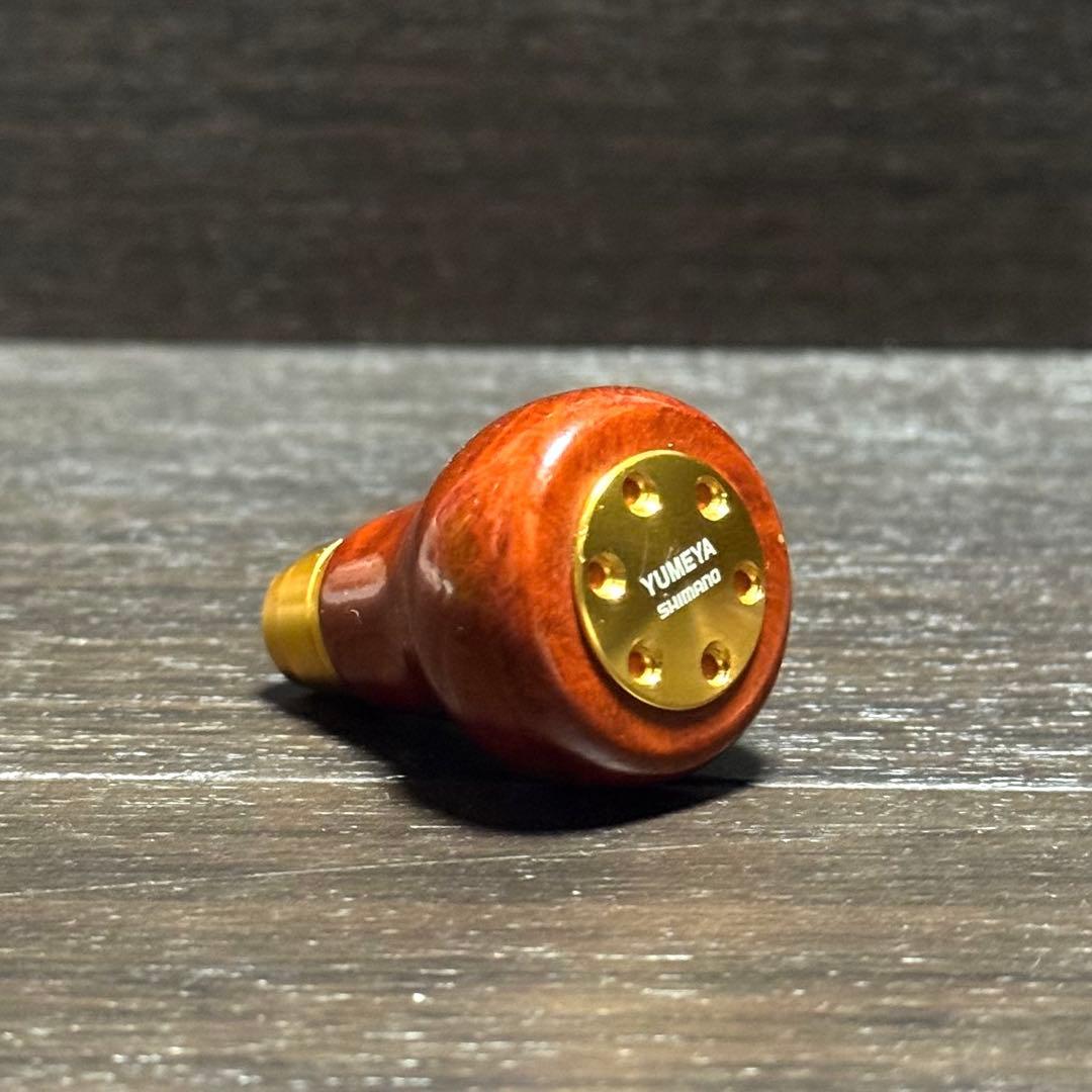 美品 シマノ 夢屋 花梨ハンドルノブ ラウンド型M