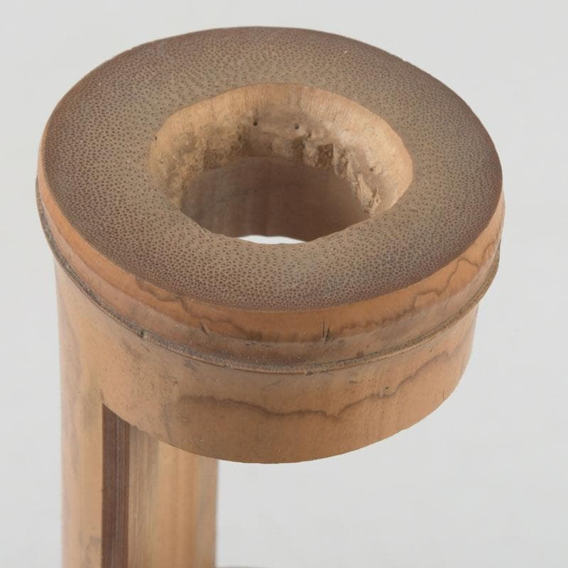 茶道具　古竹製　一重竹花生　花押あり　仰止斎（松尾宗古）書付共箱　C　9723