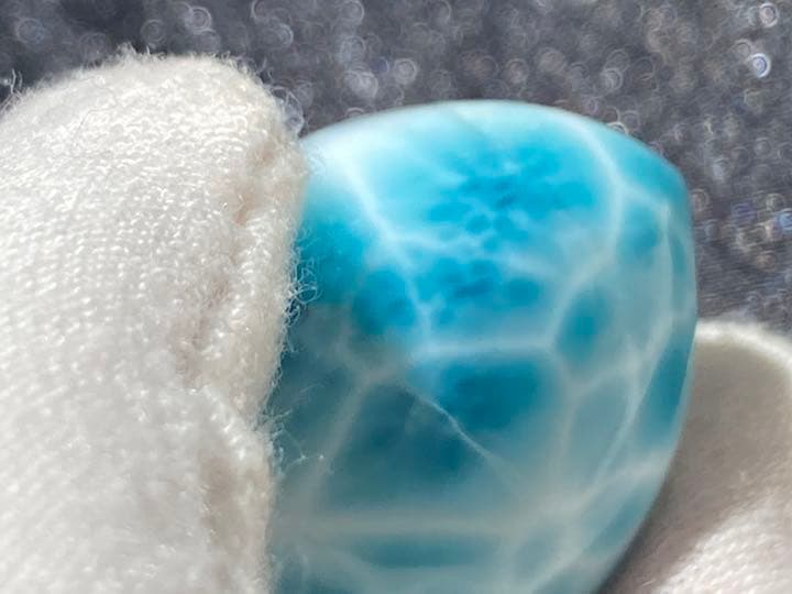 最高級天然石　ラリマー　パワーストーン  宝石　鉱物原石　置き物裸石　ルース8U