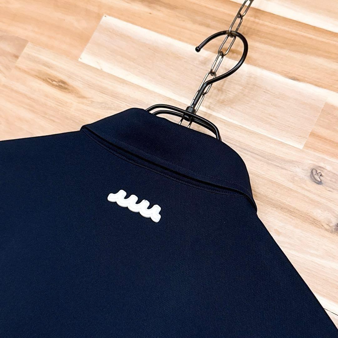 レア/廃番【ムータマリン】バイカラー マルチ ロゴ ポロシャツ ゴルフS×白