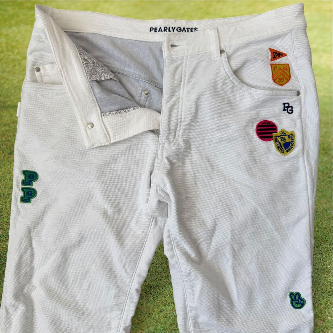 防寒　蓄熱　裏地付き　パーリーゲイツ　パンツ　XL〜XXL相当 白　スリット入り