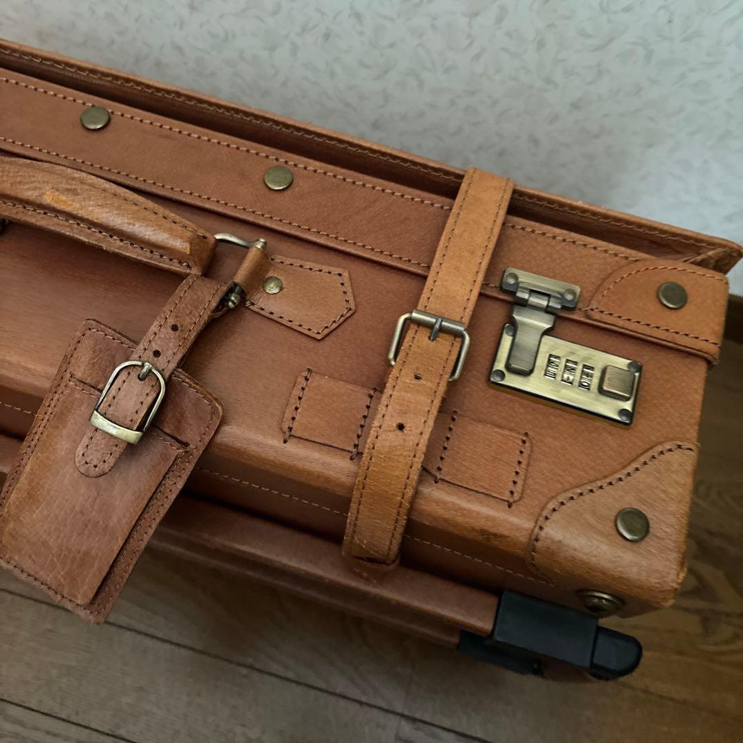 EURASIAキャリーケース 本革 ヴィンテージ カバー付き