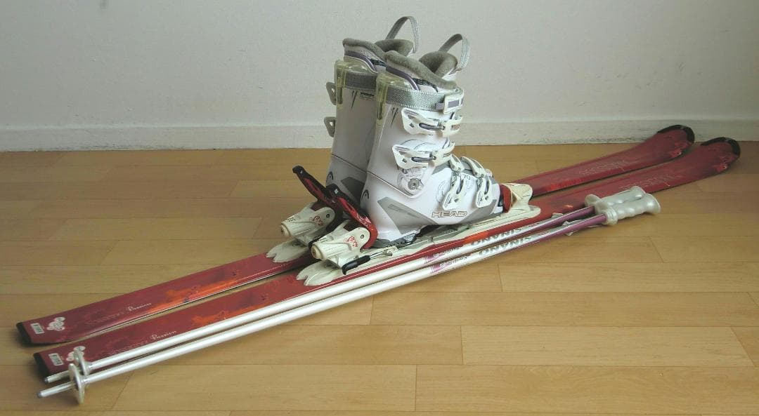 ■送料無料■ロシニョール■女性用スキーセット■板154靴25-25.5■メンテ■