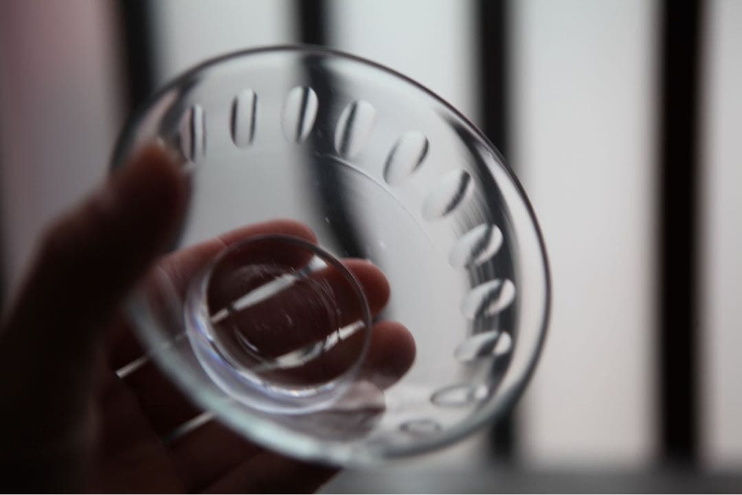 古道具　戦前　大正　昭和初期　蓋付ガラス碗　レア　A