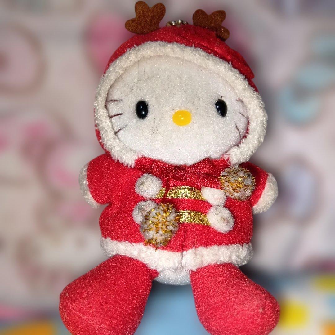 ハローキティ 25周年限定トナカイサンタぬいぐるみマスコット1999レアXmas