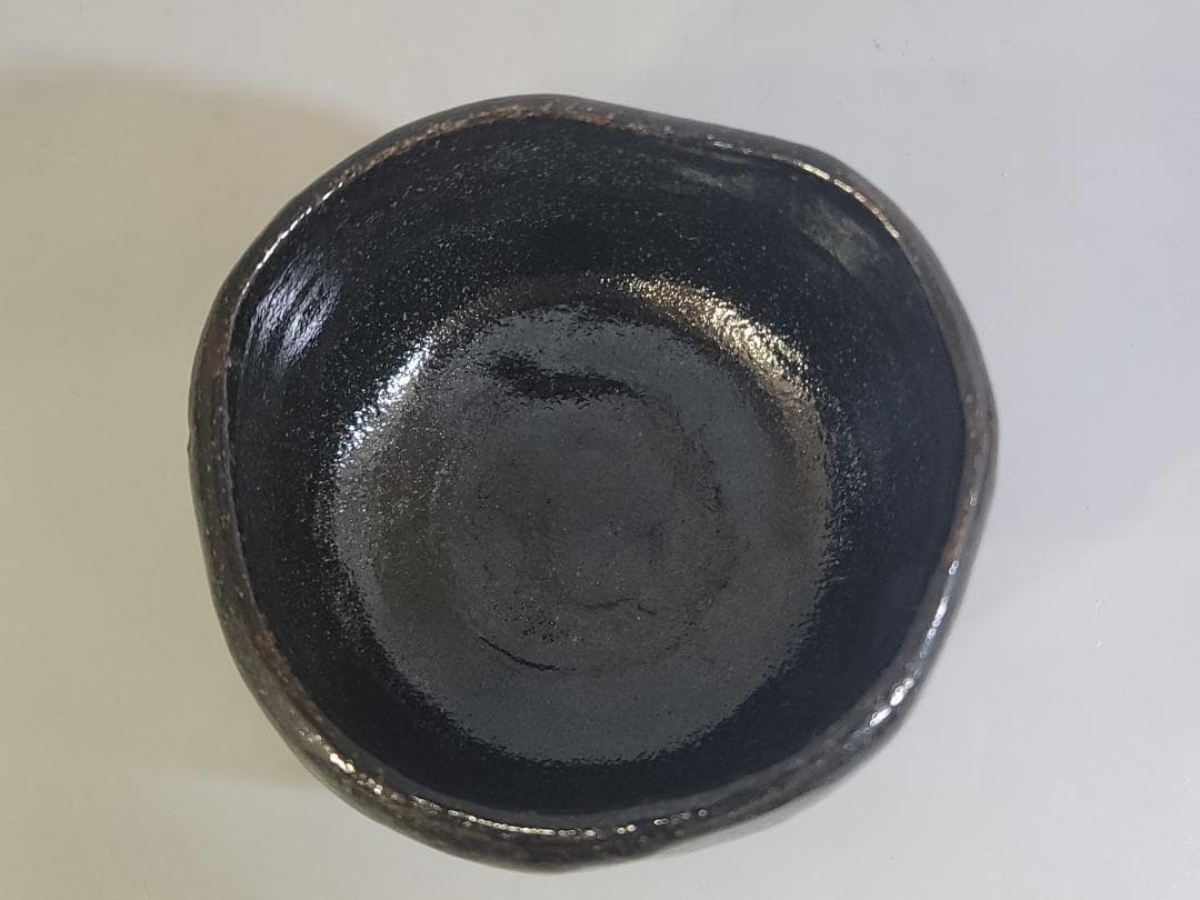 茶道具 初代 中村道年 黒楽茶碗 DT706