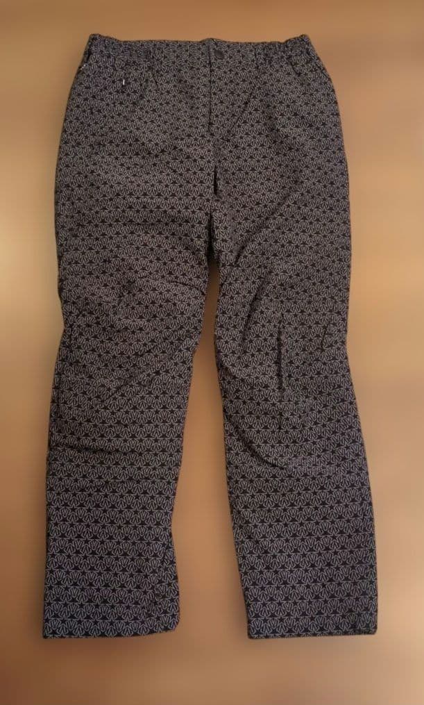 23区GOLF ゴルフ 撥水 高保温 総柄 中綿入ストレッチ ナイロン パンツL