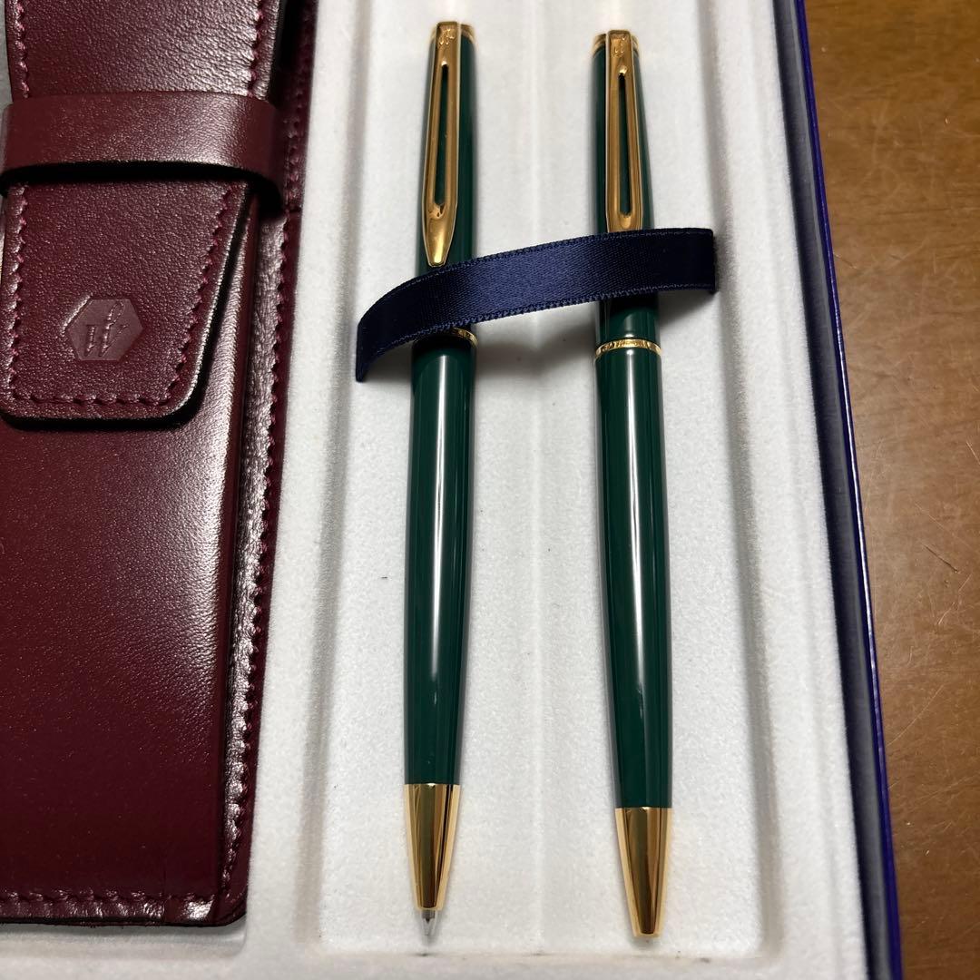 WATERMAN ボールペン しゃーペン2本セット レザーケース付き