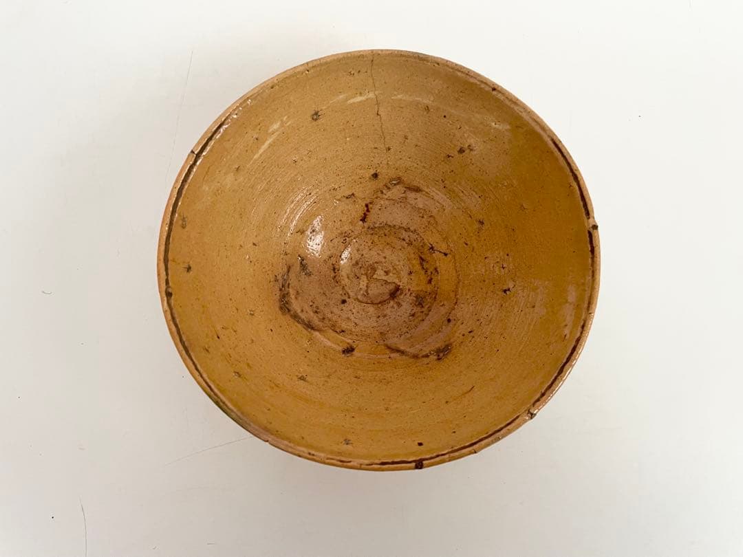 骨董　アンティーク　古楽山　楽山焼　平茶碗　夏茶碗　出雲　布志名　ニュウあり