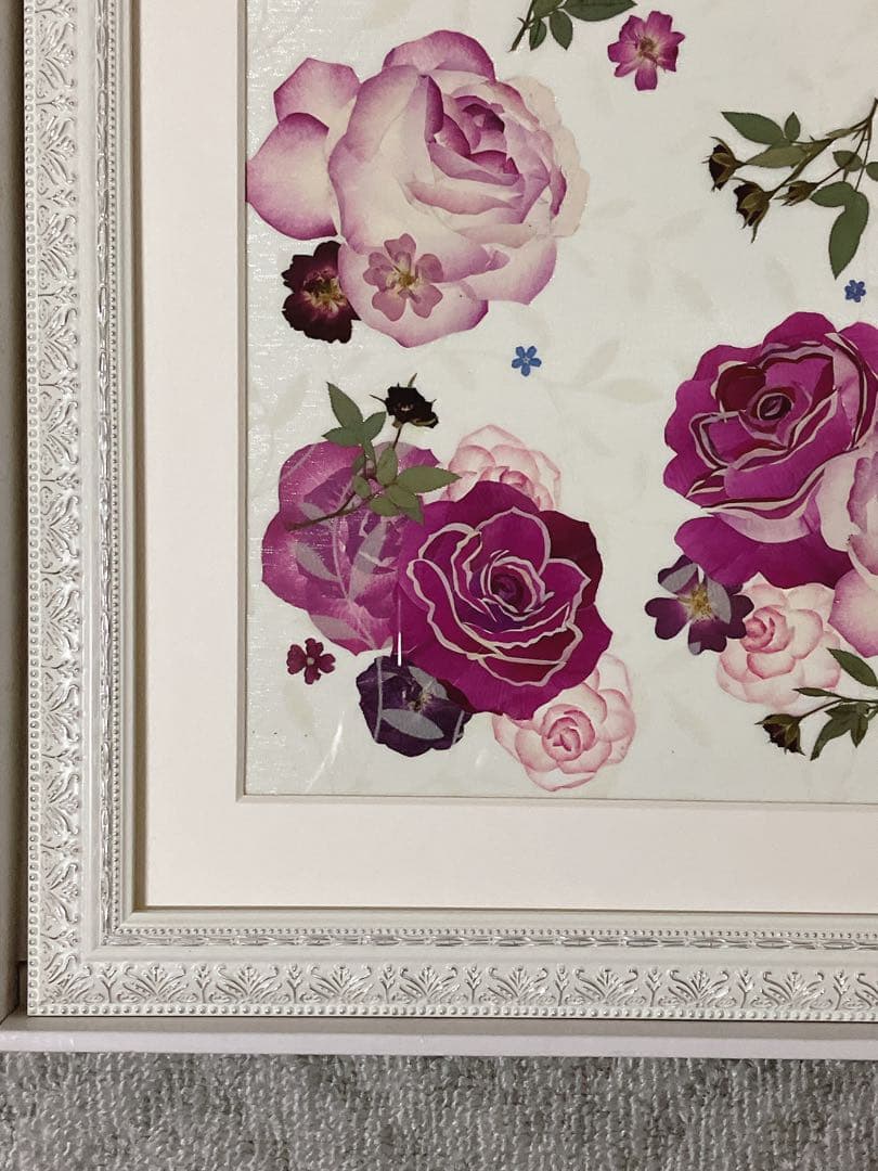 押し花アート額【タテ54cm×ヨコ45cm】 薔薇