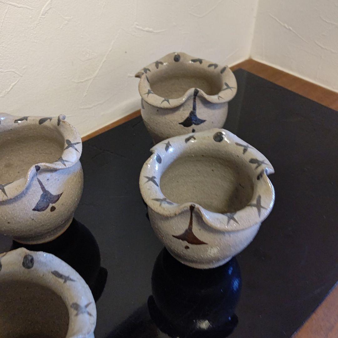 唐津山瀬窯　巨匠田中佐次郎先生作品　深向こう付け5客 口径10高さ10破格値!!