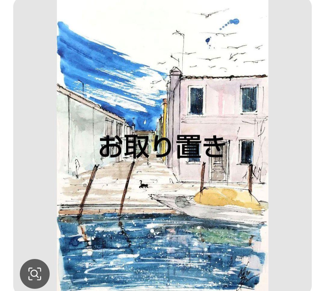 原画#3681 フィレンツェ　雨　イタリア　水彩画　風景画　ドローイング　アート