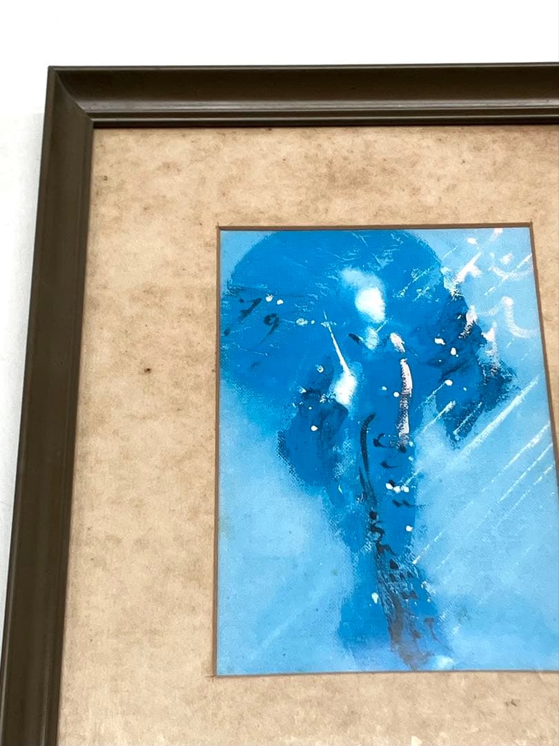 西村計雄画伯 花風 0号 美術画 沖縄の踊り 1枚の繪 額縁付き サインあり