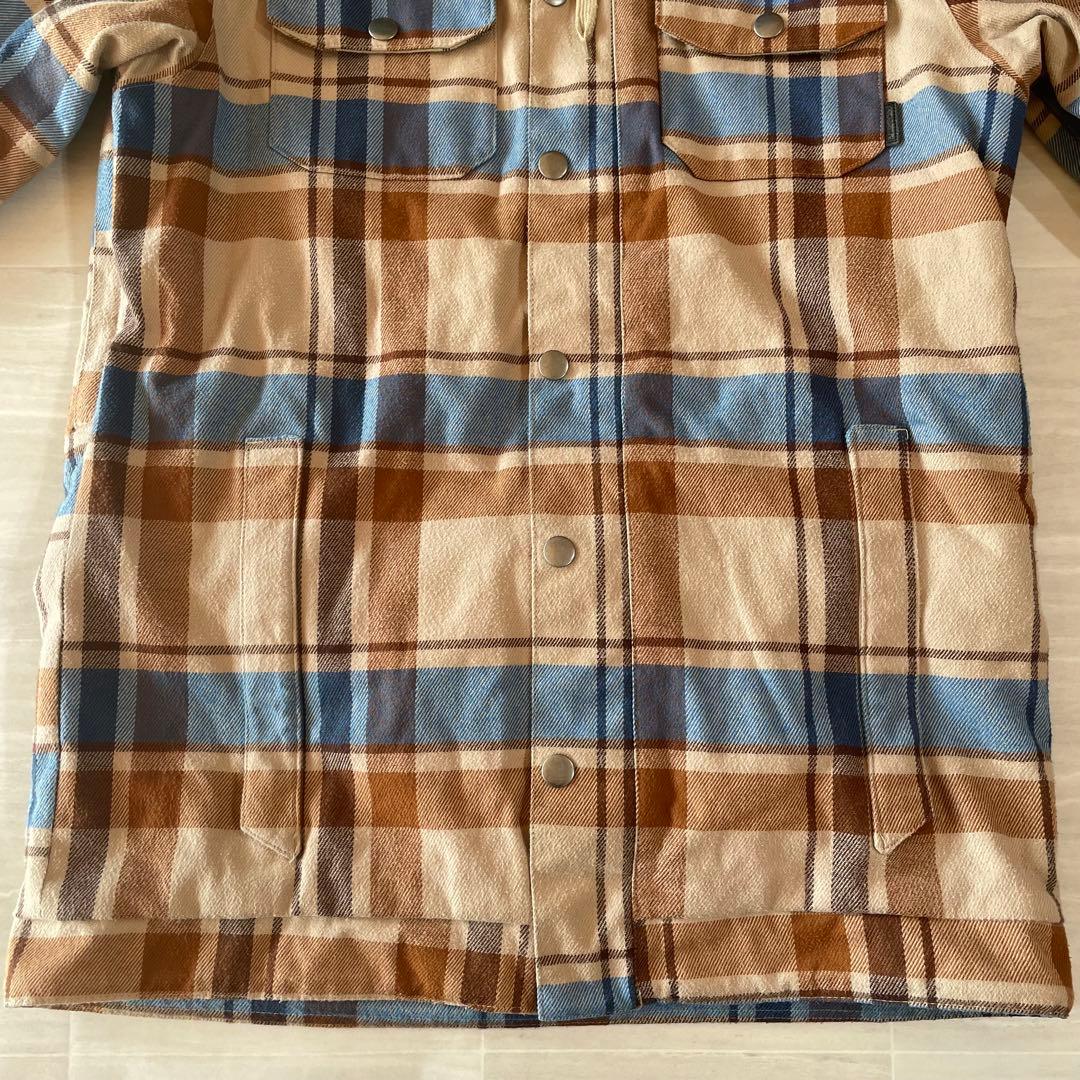 BURTON スノーボードウェア S チェック パーカー 重ね着風