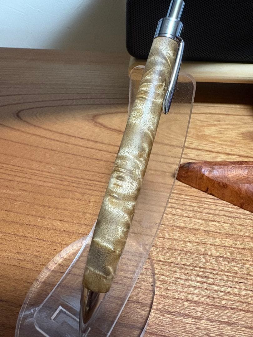 あ*き様 526超極上　マーブルウッド　瘤杢　木軸シャーペン　ボールペン