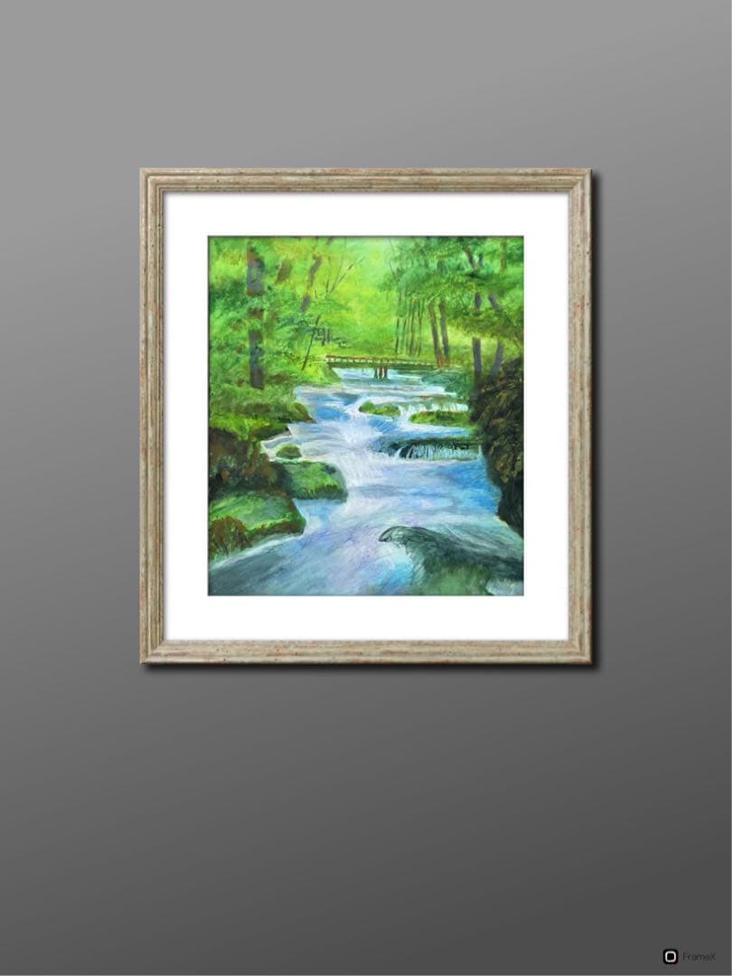 油彩画　「奥入瀬渓流　」　原画　F8